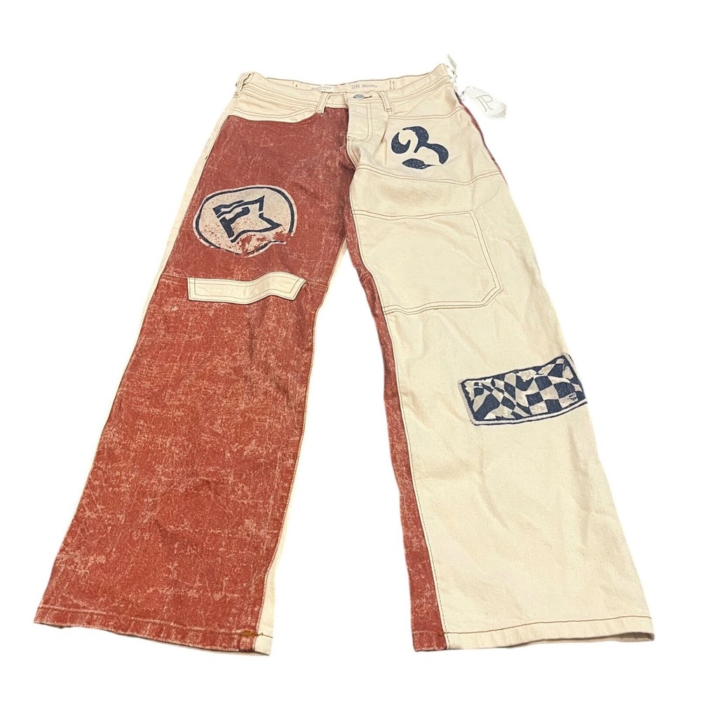 NEW Celeste Boyfriend Mid-Rise Relaxed Jeans by Pilcro Orange Cream Womens 26